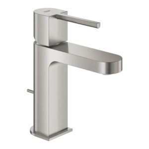 Grohe Plus single lever basin mixer 32612DC3 S-Size, with drain, with temperature limiter, supersteel