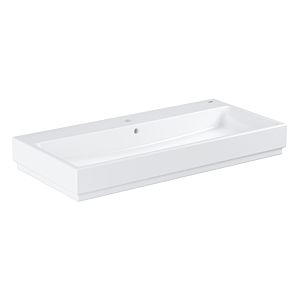 Grohe Cube Céramique de salle de bain lavabo 3938600H 100cm, trou de robinetterie 2000 avec trop-plein, blanc alpin PureGuard