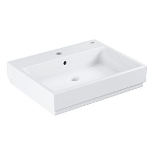 Grohe Cube Ceramique salle de bain lavabo 3947300H 60cm, trou pour robinetterie 2000 avec trop-plein, blanc alpin PureGuard