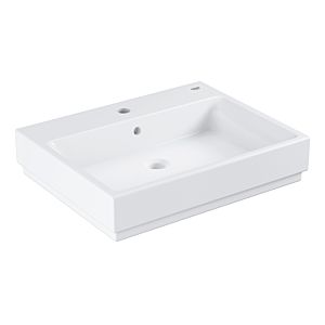 Grohe Cube Ceramique salle de bain à poser 3947700H 60cm, trou pour 2000 avec trop-plein, dos vitré, blanc alpin PureGuard