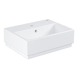 Grohe Cube Céramique de salle de bain Lave-mains 3948300H 45cm, trou pour robinet 2000 avec trop-plein, suspendu, blanc alpin PureGuard