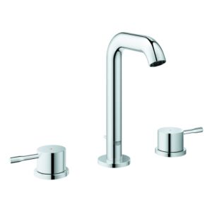 Grohe Essence Waschtischarmatur 20296001 chrom, 3-Loch Montage, mit Ablaufgarnitur