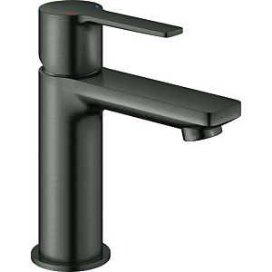Grohe Lineare single lever basin mixer 23791AL1 brushed hard graphite, XS size, smooth body, push-open waste set