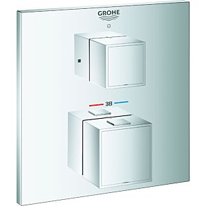 Grohe Grohtherm Cube Fertigmontageset 24153000 chrom, UP-Brause-Thermostat