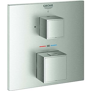 Grohe Grohtherm Cube Fertigmontageset 24153DC0 supersteel, UP-Brause-Thermostat