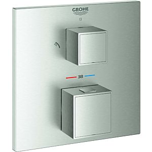 Grohe match1 Cube 24154DC0 supersteel, concealed shower thermostat with 2-way diverter