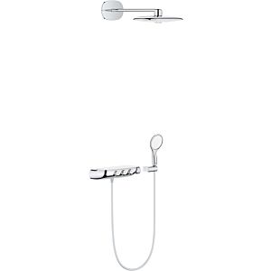 Grohe SmartControl 360 duo shower system 26443LS0 moon white, exposed thermostat, exposed/concealed combination