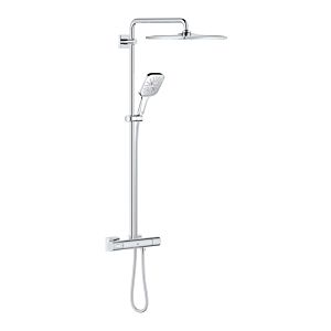 Grohe Rainshower SmartActive 310 shower system 26652000 chrome, with surface-mounted thermostat, shower arm 45cm swiveling