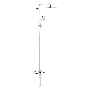 Grohe Rainshower shower system 26657000 chrome, with surface thermostat, shower arm 45cm swiveling
