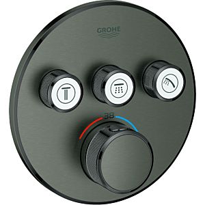 Grohe Grohtherm Smartcontrol Grohe set 29121AL0 brushed hard graphite, round, concealed thermostat, 3 shut-off valves