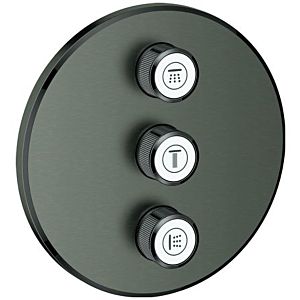 Grohe Grohtherm Smartcontrol trim set 29122AL0 brushed hard graphite, round, 3-way concealed valve