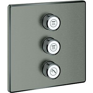 Grohe Grohtherm Smartcontrol trim set 29127AL0 brushed hard graphite, square, 3-way concealed valve
