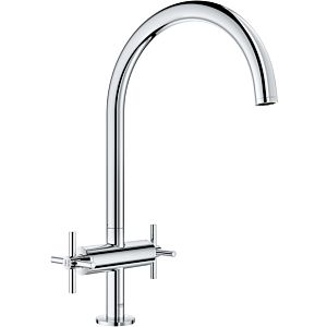 Grohe Atrio 2-handle sink mixer 30362000 chrome, with C-spout with mousseur
