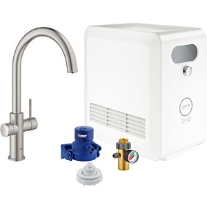 Grohe Blue Professional single-lever sink mixer 31323DC2 supersteel, starter kit, C-spout, Bluetooth / WIFI