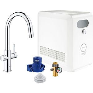 Grohe Blue Professional single-lever sink mixer 31325002 chrome, starter kit, C-spout, Bluetooth / WIFI