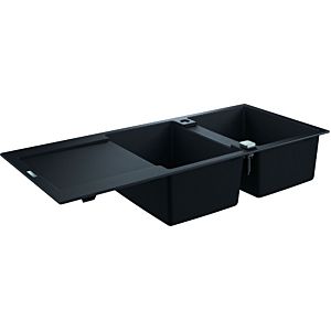 Grohe K500 composite built-in sink 31647AP0 1160x500mm, 2 bowls with drainer, granite black