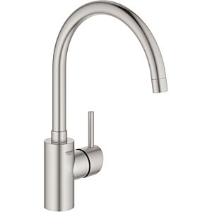 Grohe Concetto kitchen faucet 32661DC3 supersteel, swiveling pipe spout, internal water supply