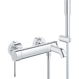 Grohe Essence new single-lever bath mixer 33628001 chrome, wall-mounted, with shower set