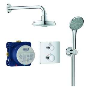 Grohe concealed shower system 34735000 chrome, with concealed thermostat, shower arm 16cm