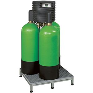 Grünbeck Delta-pI water softening triple system 185205 1&quot;, industrial version, mounted on a pedestal