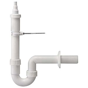 HAAS device siphon 1930 DN 40, 1 combination device connection 3/4&quot;, 1&quot; and G 1&quot;, polypropylene, white