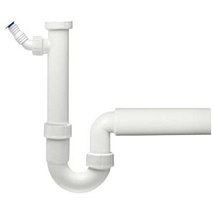 HAAS sink siphon 2915 DN 50, 1 1/2&quot;, with device connection, polypropylene, white