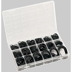 HAAS O-ring assortment 7370 for Hansa fitting, 845 pieces, 270x180x2mm, rubber, transparent