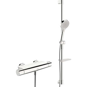 Hansa Hansaoptima shower system 48130331 with thermostat, wall mounting (2-hole), chrome