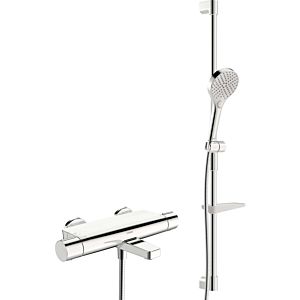 Hansa Hansaoptima shower system 48372331 with thermostat, wall mounting (2-hole), chrome