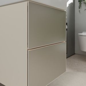 hansgrohe Xevolos E vanity unit 54173790 480x555x475mm, for hand basin, 2 drawers, sand beige matt, sand beige metallic