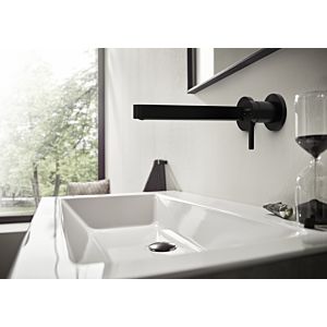 hansgrohe Finoris trim set 76050670 concealed basin mixer, for wall mounting, with spout 22.5 cm, matt black