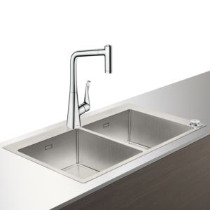 Hansgrohe Select C71-F765-05 sink combination 43211000 chrome, with sBox, 2 main bowls
