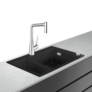 hansgrohe Select sink combination 43215000 770 x 510 mm, with sBox, 1 main and additional bowl, chrome