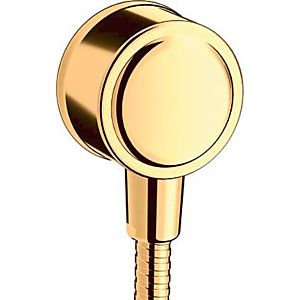 hansgrohe Fixfit wall connection 16884990 with backflow preventer, polished gold optic