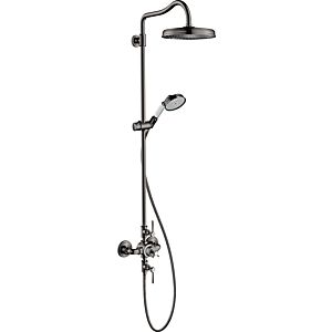 hansgrohe Axor Montreux Showerpipe 16572330 mit Thermostat, Kopfbrause, 240mm, 1jet, polished black chrome