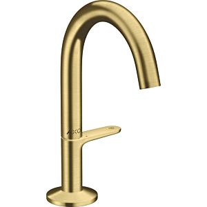 hansgrohe Axor One wash basin mixer 48010950 projection 122mm, with push-open waste set, brushed brass