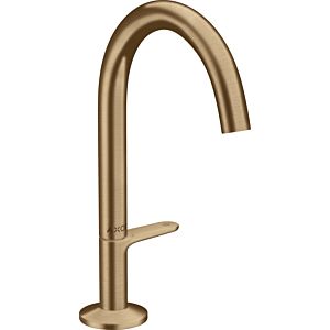 hansgrohe Axor One wash basin mixer 48020140 projection 140mm, with push-open waste set, brushed bronze