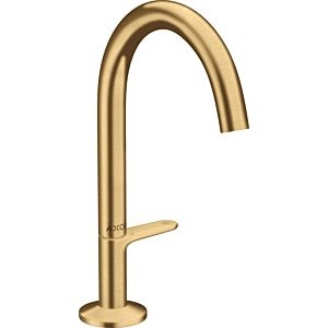 hansgrohe Axor One wash basin mixer 48020250 projection 140mm, with push-open waste set, brushed gold optic