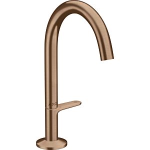 hansgrohe Axor One wash basin mixer 48020310 projection 140mm, with push-open waste set, brushed red gold