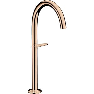 hansgrohe Axor One wash basin mixer 48030300 projection 165mm, for countertop wash basins, with push-open waste set, polished red gold