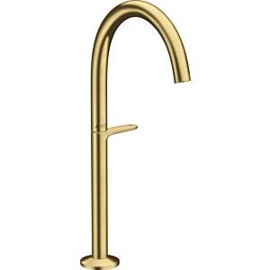hansgrohe Axor One wash basin mixer 48030950 projection 165mm, for countertop wash basins, with push-open waste set, brushed brass