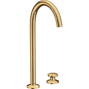 hansgrohe Axor One 2-hole basin mixer 48060250 projection 165mm, with push-open waste set, brushed gold optic