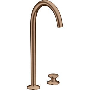 hansgrohe Axor One 2-hole basin mixer 48060310 projection 165mm, with push-open waste set, brushed red gold