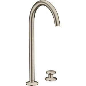 hansgrohe Axor One 2-hole basin mixer 48060820 projection 165mm, with push-open waste set, brushed nickel