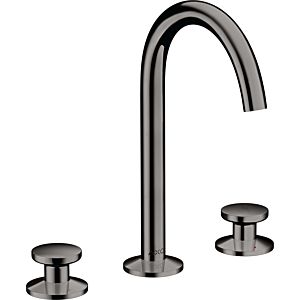 hansgrohe Axor One 3-hole basin mixer 48070330 projection 140mm, with push-open waste set, polished black chrome