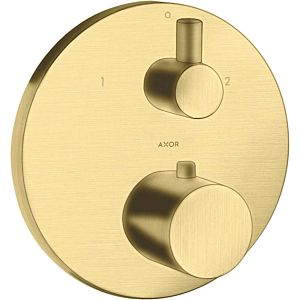 hansgrohe Axor Uno trim set 38720950 concealed thermostat, with shut-off and diverter valve, brushed brass
