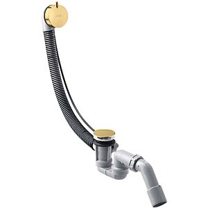 hansgrohe Flexaplus complete set 58316990 waste and overflow set, polished gold optic