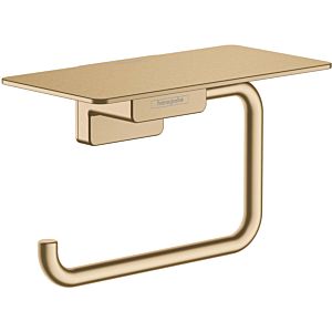 hansgrohe AddStoris paper roll holder 41772140 with shelf, wall mounting, metal, brushed bronze