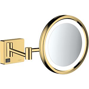 hansgrohe AddStoris shaving mirror 41790990 with LED light, wall mounting, polished gold optic