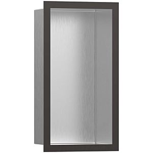 hansgrohe XtraStoris wall niche 56094340 30x15x10cm, with design Stainless Steel , match0 brushed, brushed black chrome
